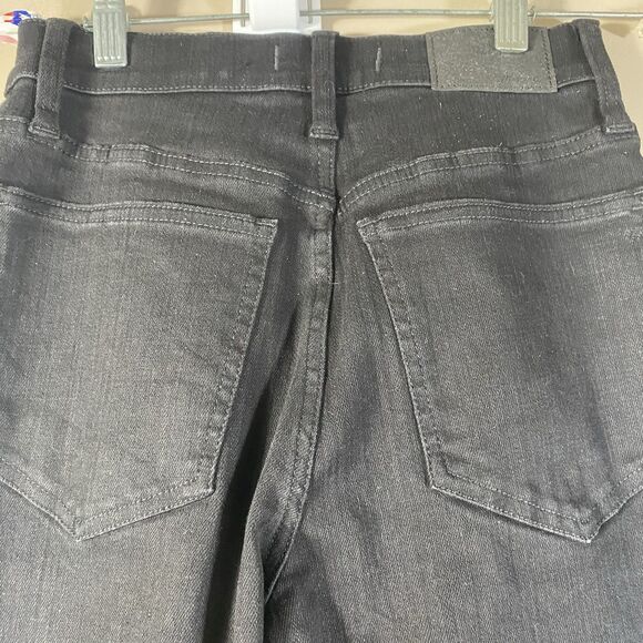 Madewell The Perfect Vintage Wide Leg Jean Women Size 25 X 30 Black Stretch Goth - Picture 7 of 16